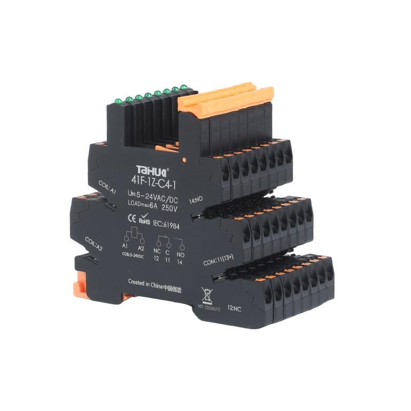 Modul PLC Taihua 41F-1Z-C4 Kualitas Eropa PLC 6.2mm DIN rail Socket (3)